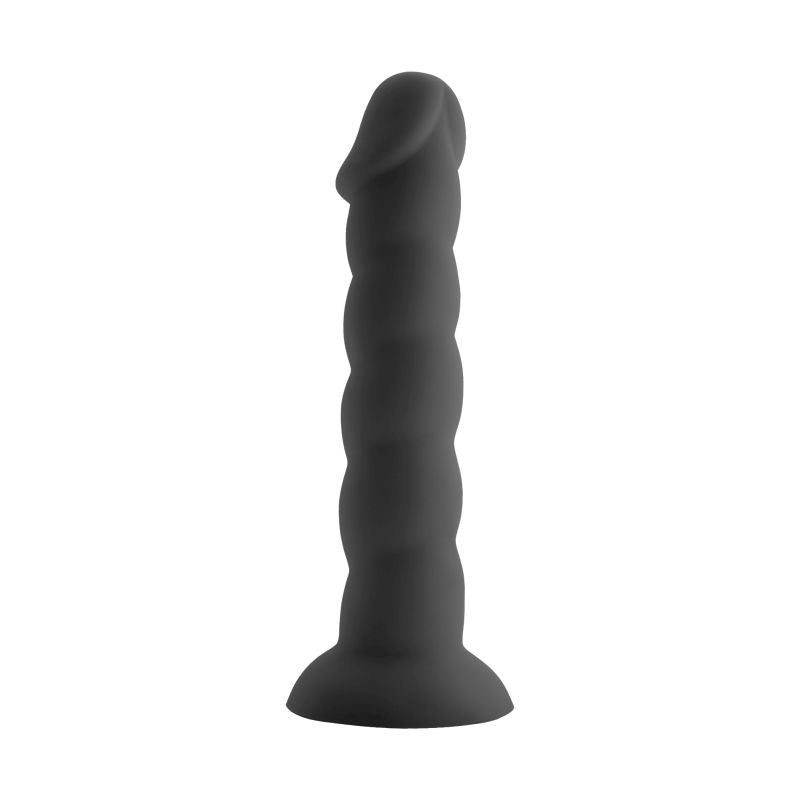 Spiral Cock Black Silicone Dildo  - 19cm insertable Secondary image