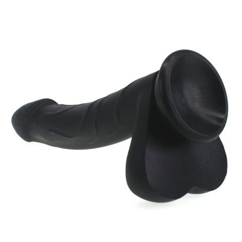 Realistic Cock W Balls Black - Lifelike Silicone Dildo Dongs Realistic