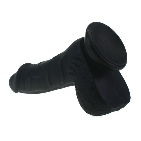 Pedro Thick Realistic Cock with Balls Black Silicone Dildo 16cm Insertable Length Dongs Realistic