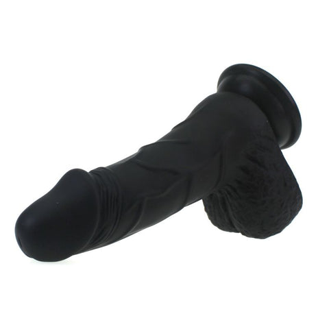 Pedro Thick Realistic Cock with Balls Black Silicone Dildo 16cm Insertable Length Dongs Realistic