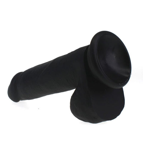 Thick Realistic Black Cock with Balls Silicone Dildo Dongs Realistic