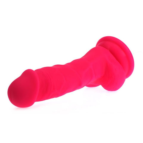 Realistic Dildo with Veined Shaft and Balls in Pink Dongs Realistic