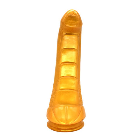 Hunchback Dildo Gold 24x7.2cm Silicone Pleasure Tool Fantasy Dongs