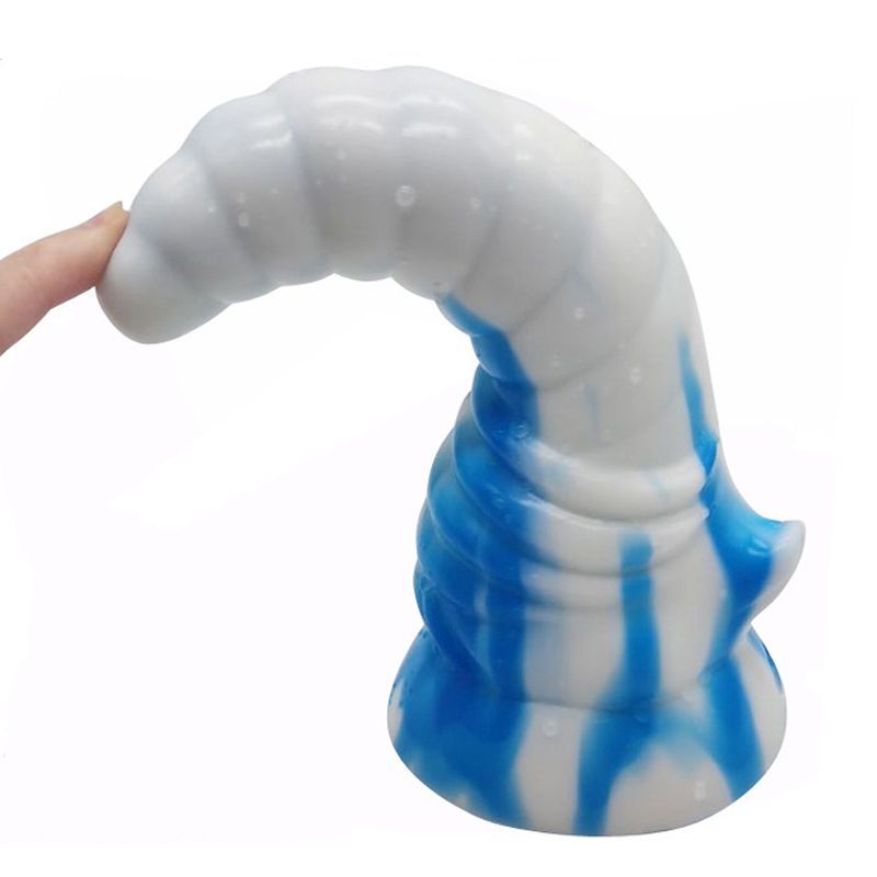Bull Horn (Blue/White) – Silicone Anal Plug 20.7 x 5.6 cm Fantasy Dongs