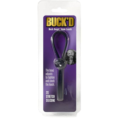 Buckd 4mm Adjustable Bead Cock Leash Black COCK RINGS
