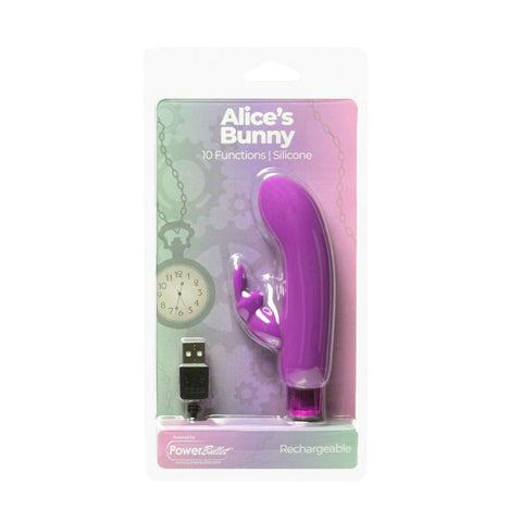 Alices Bunny Rechargeable Bullet w Rabbit Sleeve Purple 4 Inches BULLETS