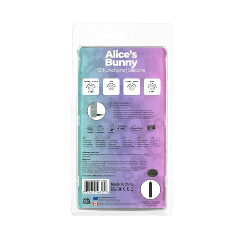 Alices Bunny Rechargeable Bullet w Rabbit Sleeve Purple 4 Inches BULLETS