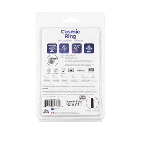 Power Bullet Cosmic Cock Ring w Bullet Black > Cock Ring > Vibrating
