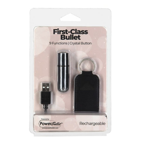 Power Bullet First Class 6cm Rechargeable Vibrator with Crystal Silver BULLETS