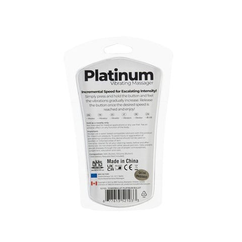 Platinum Bullet 9cm Vibrator with Incremental Speed Control > Vibrators > Mini Vibrators