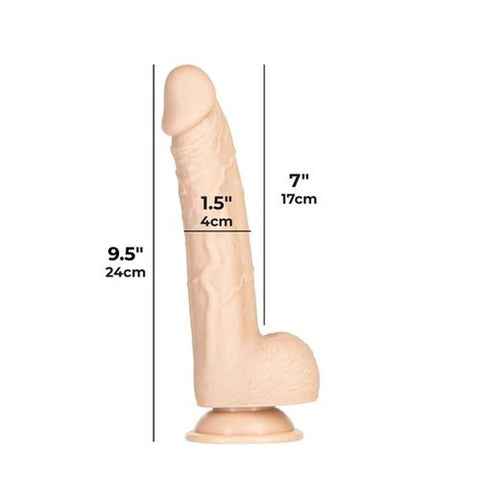 Tristan 9 Inch Realistic Dong Beige Premium Silicone Dongs Realistic