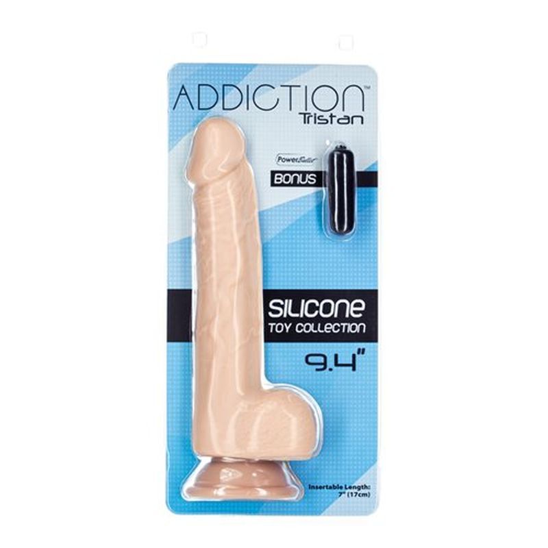 Tristan 9 Inch Realistic Dong Beige Premium Silicone > Dildos > Large Dildos