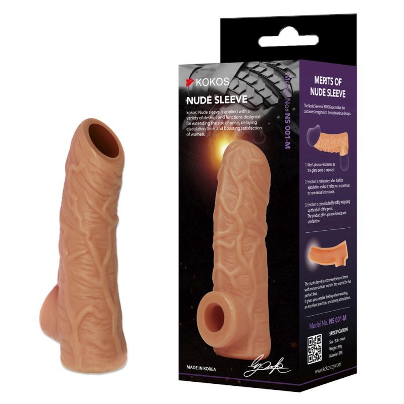 Nude Sleeve 12cm Soft Silicone Girth Enhancer for Enhanced Pleasure > Sex Toys For Men > Penis Sleeves