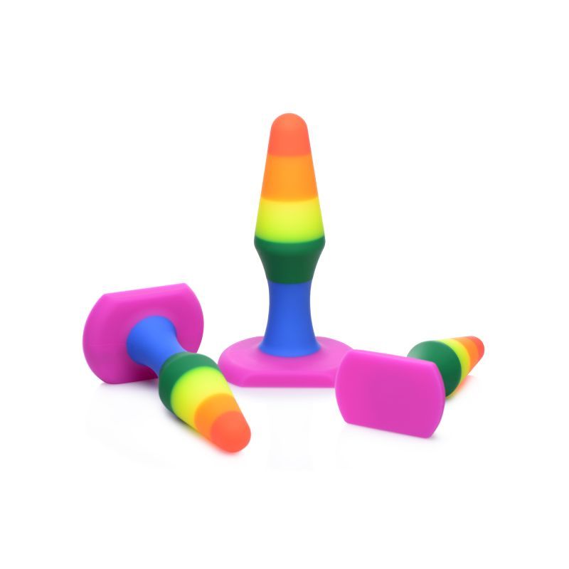 Rainbow Ready Anal Trainer Set – Premium Silicone, Multisize Anal Toys > Anal Range > Butt Plug Kits