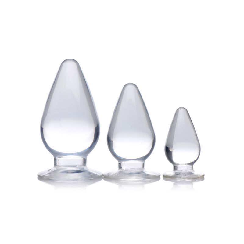 Triple Cones 3 Piece Set – Clear Graduated Anal Plugs Clear > Anal Range > Butt Plug Kits Main image