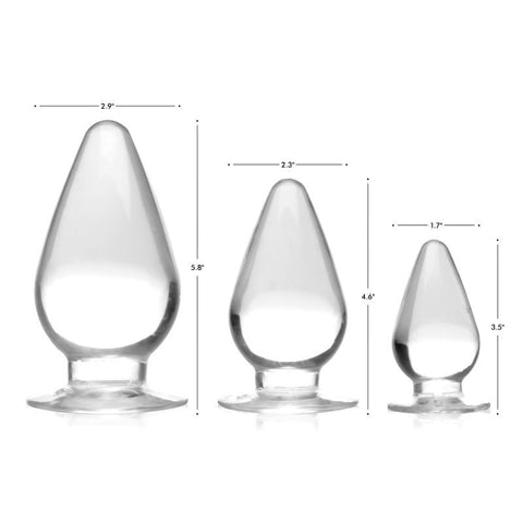 Triple Cones Three Piece Anal Plug Set Clear > Anal Range > Butt Plug Kits