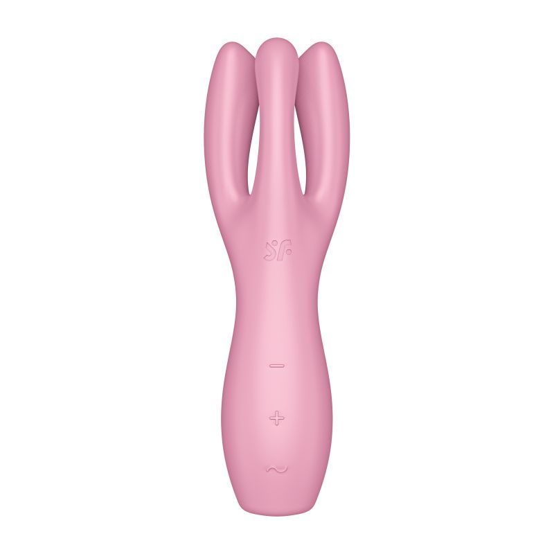Satisfyer Threesome 3 Layon Vibrator Pink 8.5 Inches STIMULATORS