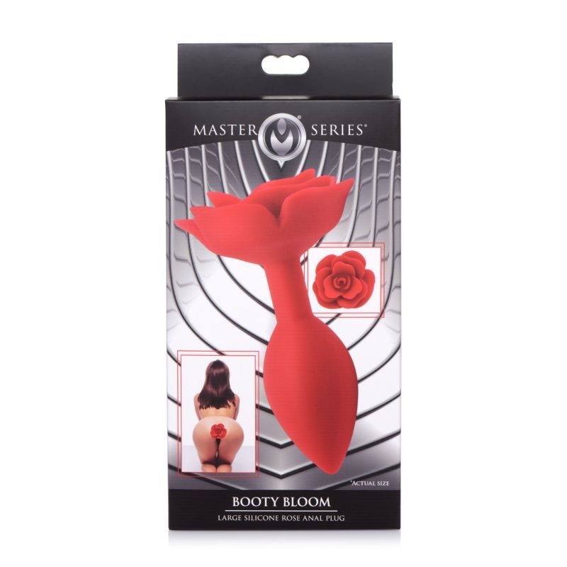 Booty Bloom Silicone Rose Plug Large Red Butt Plugs