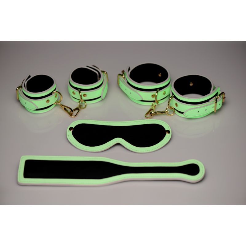 Kink In The Dark Glowing Bondage Set Fluorescent Green > Bondage Gear > Bondage Kits