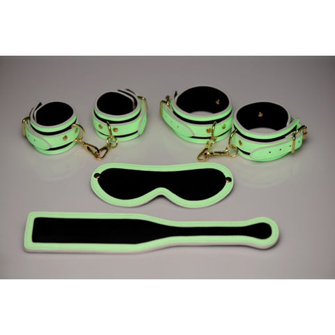 Kink In The Dark Glowing Bondage Set Fluorescent Green > Bondage Gear > Bondage Kits