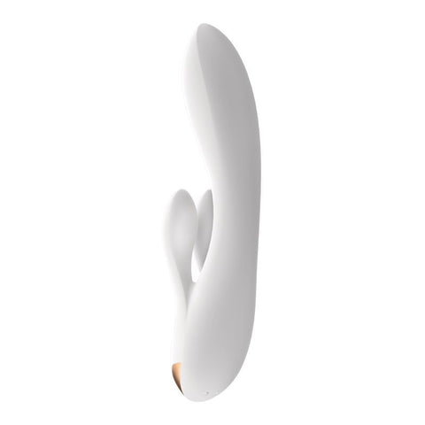 Satisfyer Double Flex App Rabbit Vibrator White 8 Inch VIBRATORS-RABBIT