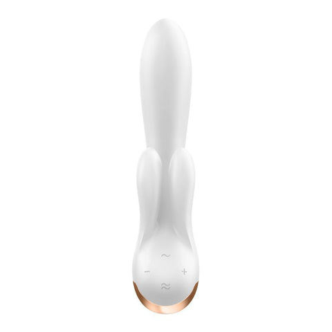 Satisfyer Double Flex App Rabbit Vibrator White 8 Inch VIBRATORS-RABBIT