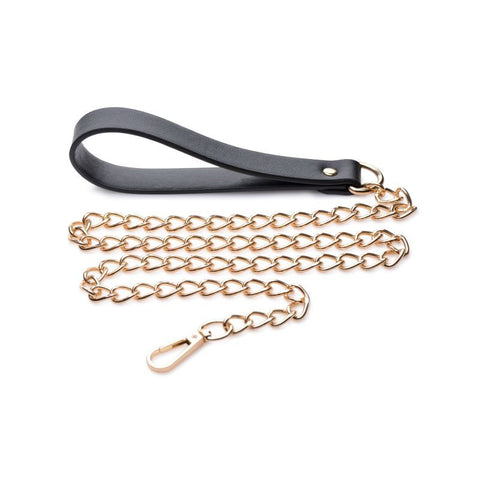 Leashed Lover Black and Gold Chain Leash Adult Bondage Accessory > Bondage Gear > Collars