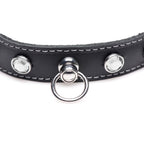 Bling Vixen Leather Choker with Clear Rhinestones > Clothes > Unisex Leather