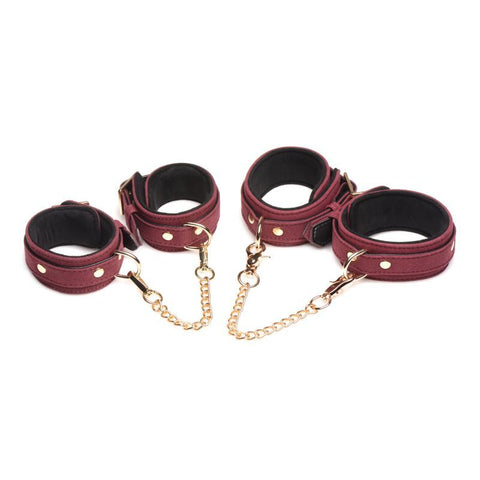 6 Pc Velvet Bondage Set Burgundy > Bondage Gear > Bondage Kits