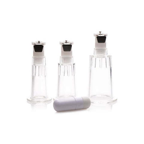 Clitoral Pumping System Clear with Small Medium Large Cylinders Female Pumps