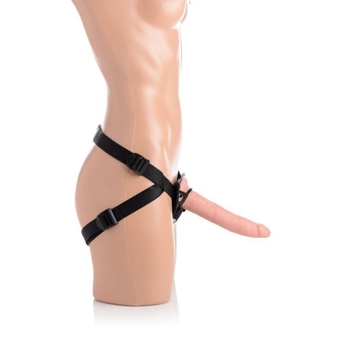 Charmed 7.5 Inch Silicone Dildo with Harness in Flesh Color Harnesses & Strap-Ons