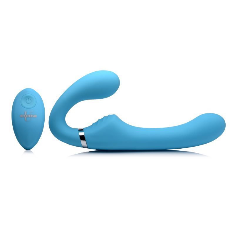 Mighty Rider 10X Strapless Strap-On Blue with Remote Control Blue > Realistic Dildos and Vibes > Strapless Strap Ons