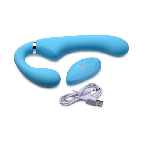 Mighty Rider 10X Strapless Strap-On Blue with Remote Control > Realistic Dildos and Vibes > Strapless Strap Ons