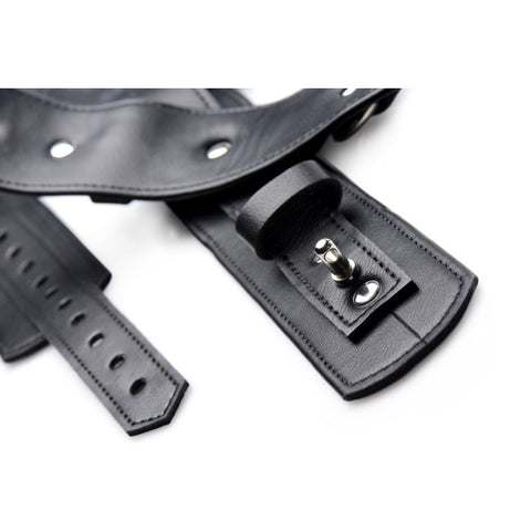 Frog Tie Restraint Set in Black for Enhanced Bondage Play Blindfold