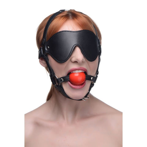 Blindfold Harness with Ball Gag Gags
