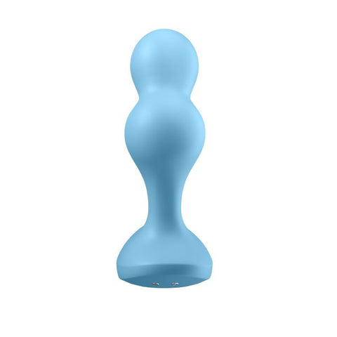 Satisfyer Deep Diver Vibrating Connect App Anal Plug Blue Butt Plugs - Vibrating