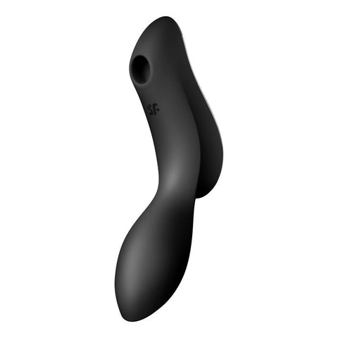 Satisfyer Curvy Trinity 2 Insertable Air Pulse Vibrator in Black Suction Stimulator