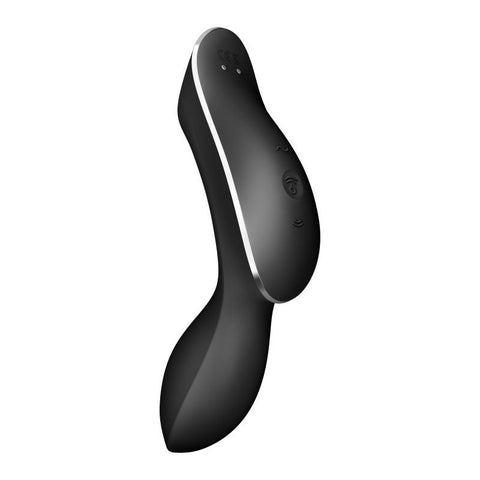 Satisfyer Curvy Trinity 2 Insertable Air Pulse Vibrator in Black Suction Stimulator
