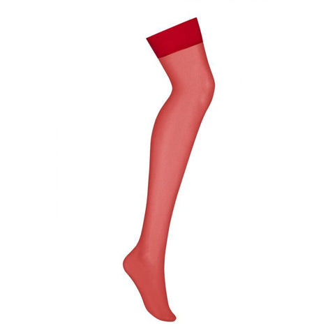 Red Sheer Stockings Lingerie
