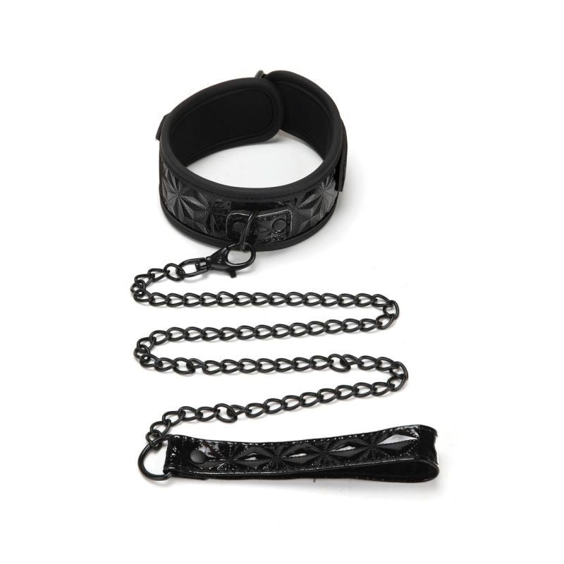 Whip Smart Diamond Collar and Leash Set in Black Default Title > Bondage Gear > Collars & Leashes