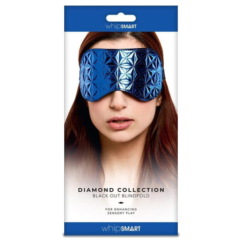 Whip Smart Diamond Blindfold in Blue for Sensation Play and Bondage Blindfold