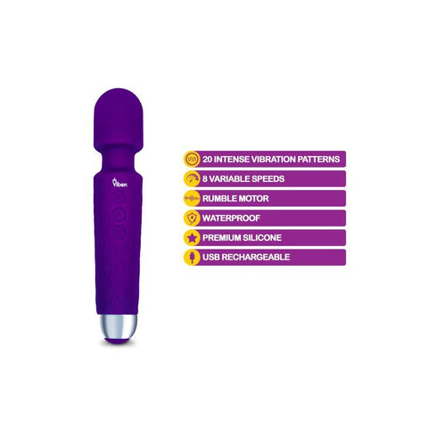 Viben Tempest Travel Wand Massager in Violet Electric Massager