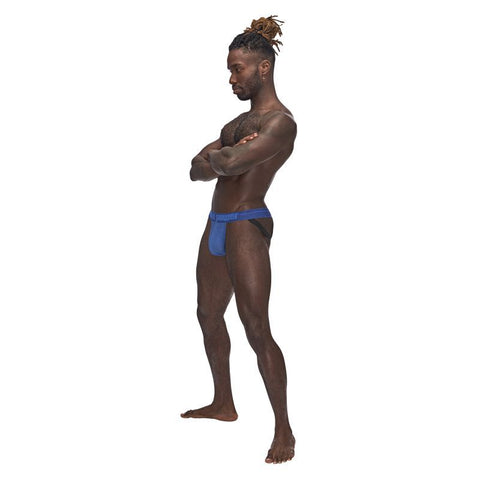Male Power Sexagon Micro V Thong Blue for Men Mens G-Strings