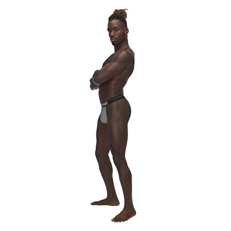Male Power Sexagon Micro V Thong Grey Mens Intimate Underwear Mens Thongs