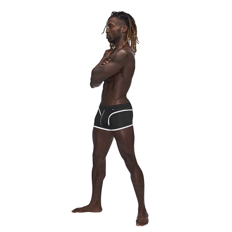 Male Power Sport Mesh Mini Shorts Black Breathable Athletic Mesh > Clothes > Mens Apparel