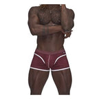 Male Power Sport Mesh Mini Shorts in Burgundy > Clothes > Mens Trunks