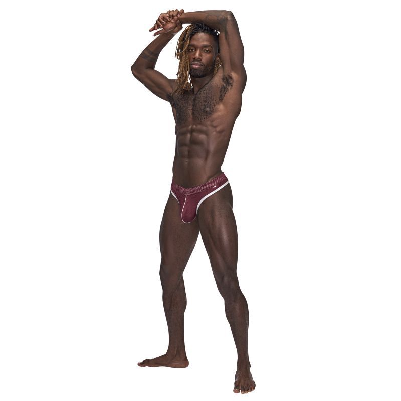Male Power Sport Mesh Thong Burgundy for Men Mens G-Strings