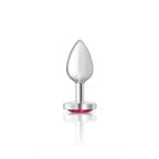 Cheeky Charms Silver Metal Butt Plug with Heart Pink Jewel Small > Anal Range > Jewel Butt Plugs