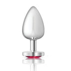 Cheeky Charms Silver Metal Butt Plug with Heart Pink Jewel Large Default Title > Anal Range > Jewel Butt Plugs