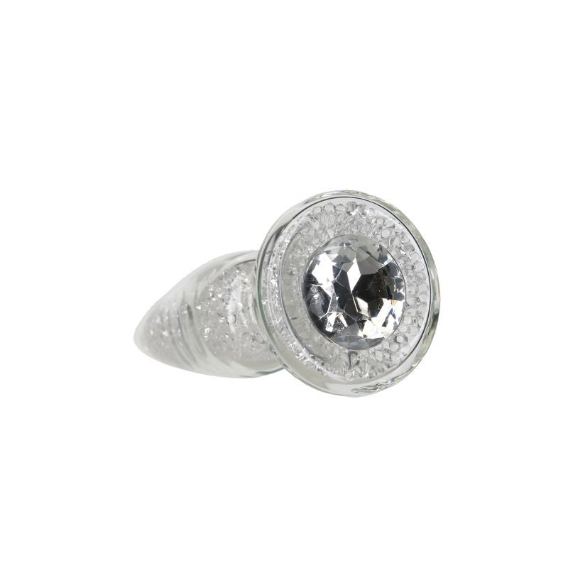 Pillow Talk Fancy Luxurious Glass Anal Plug w Clear Gem Default Title > Glass > Toys